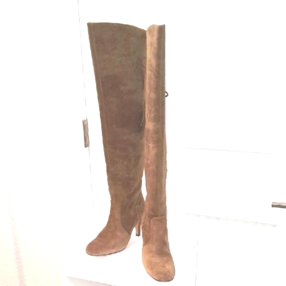 Vince Camuto Green Suede Over Knee Boots